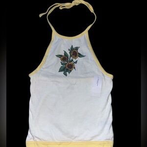 American Eagle Graphic Sunflower Halter Top NWT